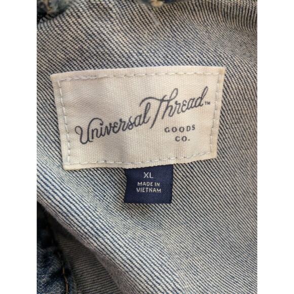 UNIVERSAL THREAD Denim Blue Jean Jacket Size XL Jacket Distressed - Picture 6 of 7